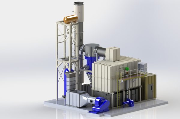 waster gas thermal oil 3D rendering