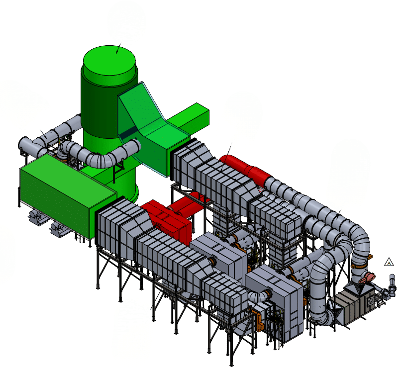 3D engineering model of a TANN VOC concentrator system